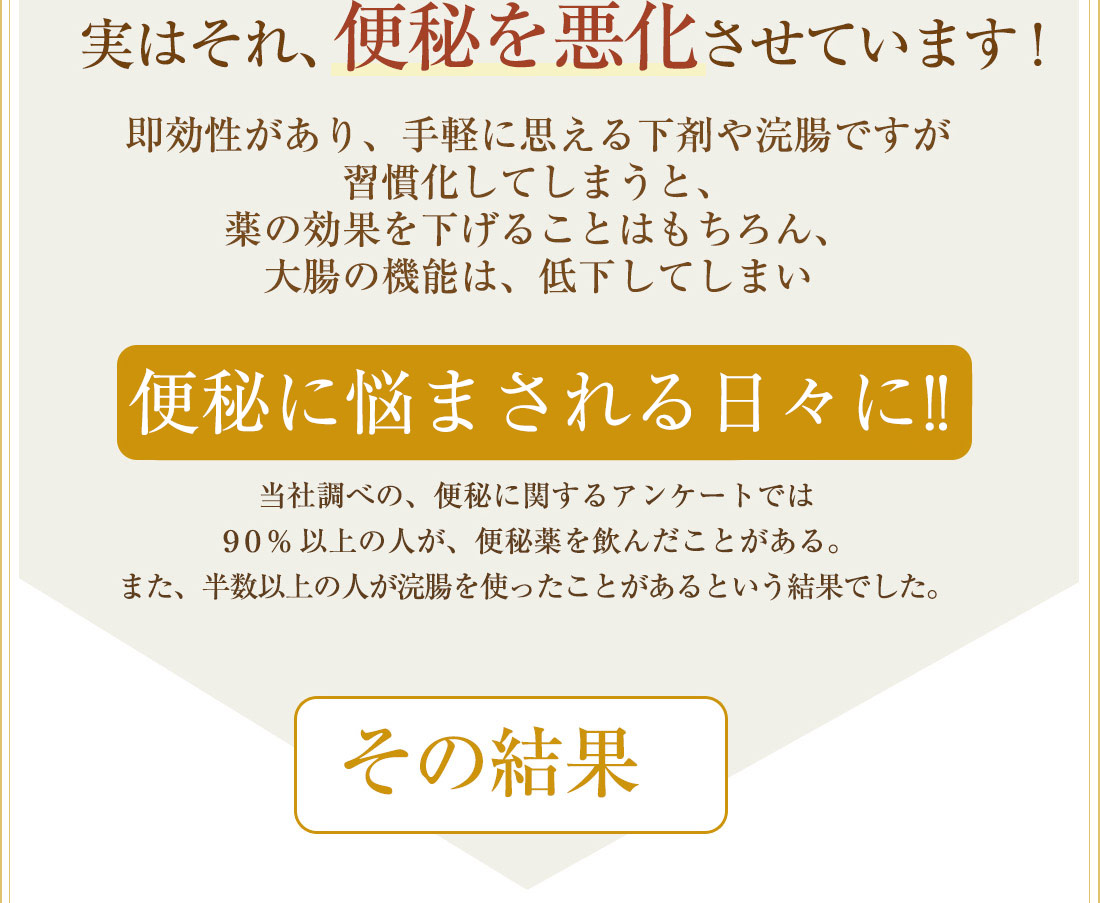 市販薬や浣腸は便秘を悪化させ便秘を慢性的にしてしまいます。