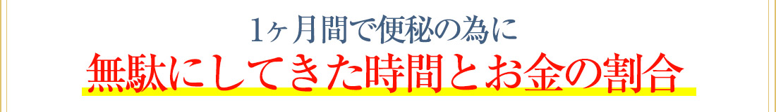 １ヶ月間で便秘の為に無駄にしてきた時間とお金の割合